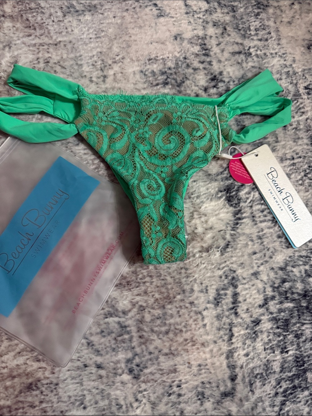 Beach Bunny Aqua Lace Cheeky Bikini Bottom